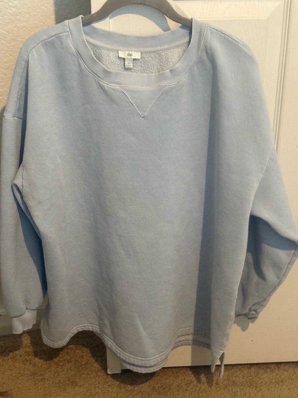 Light Blue Crewneck Sweatshirt for Women